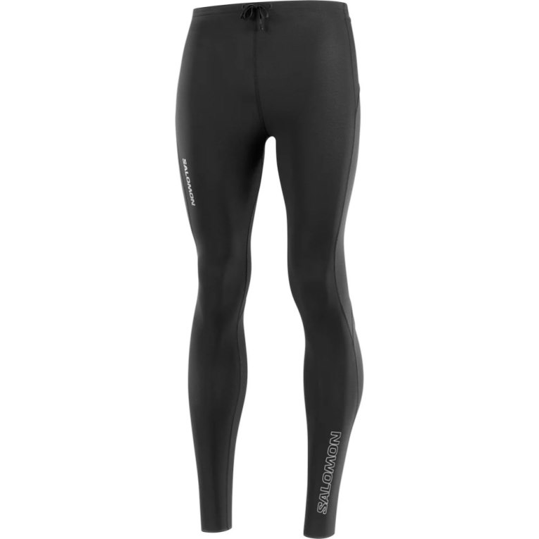 Black Salomon Sense Aero Men's Running Tights | IE JP2908